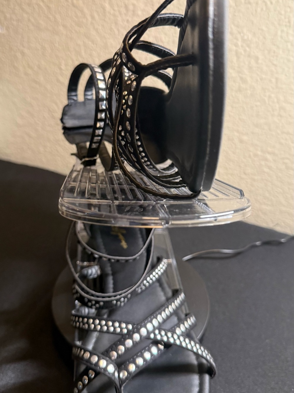 Black Studded Fashion Sandals - Brand Unknown